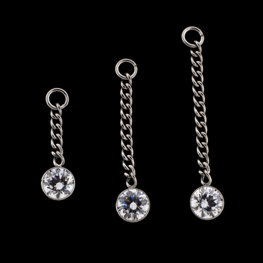 Curb Chain With Jump Ring & 5mm Round Dangle - Khrysos Jewelry