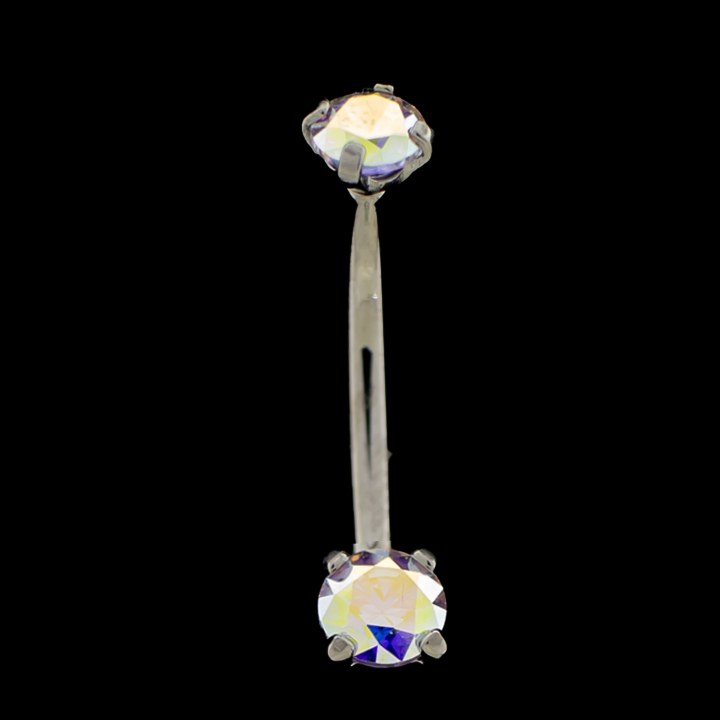 16G Prong Set Premium Zirconia Curve - Khrysos Jewelry