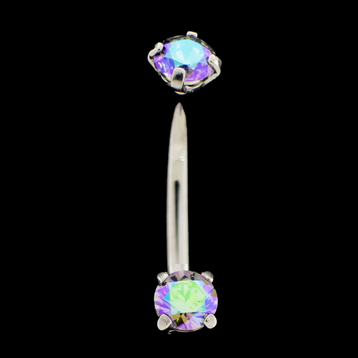 16G Prong Set Premium Zirconia Curve - Khrysos Jewelry