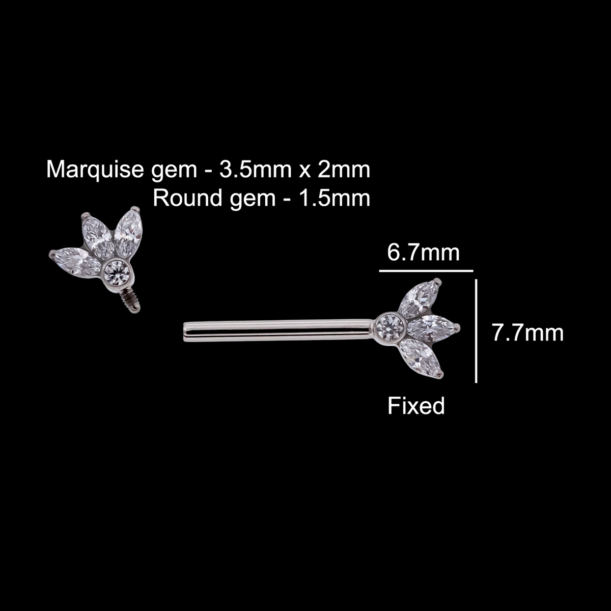 Lykil - Internally Threaded Nipple Barbell - Khrysos Jewelry