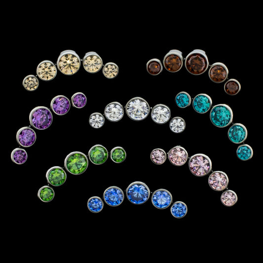 16G/18G Lux - Premium Zirconia Crescent - Khrysos Jewelry