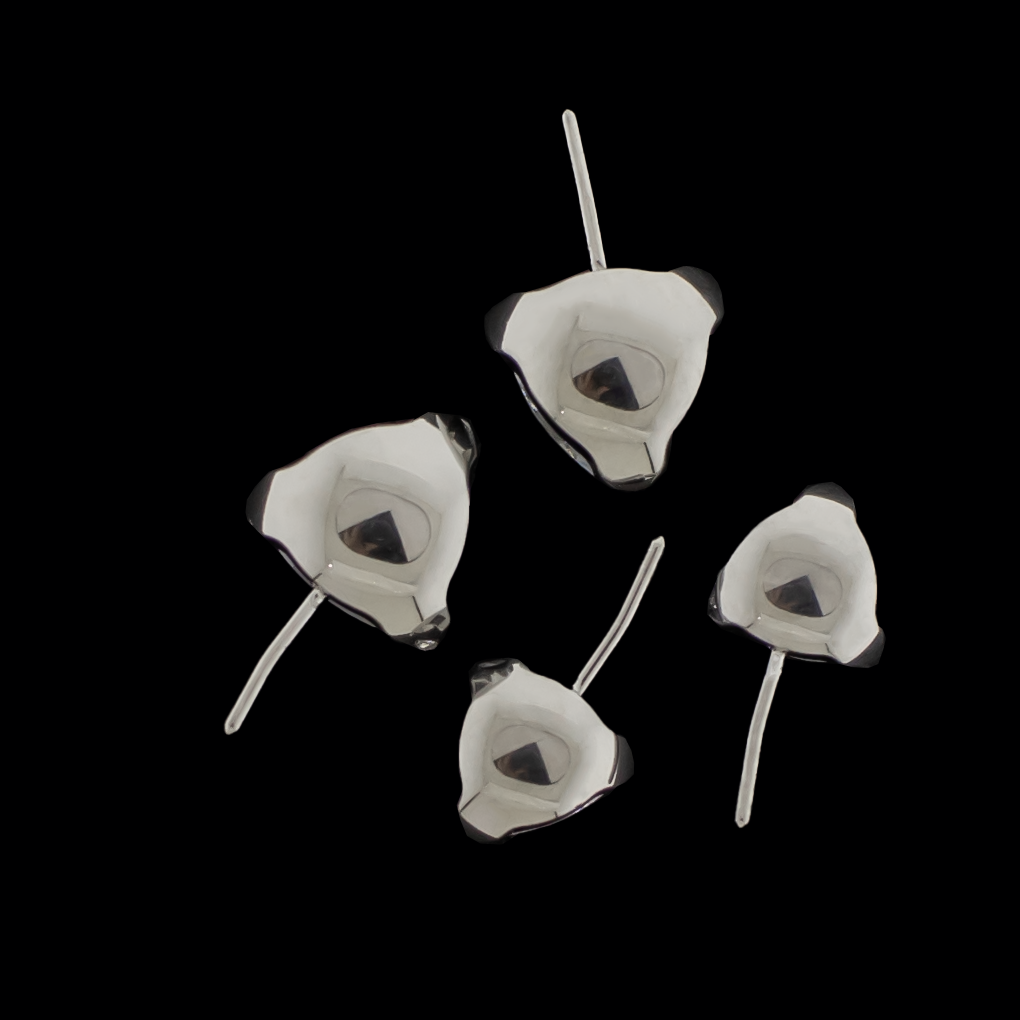 Cairo- Trillion Front Facing Prong Set Low Profile End - Khrysos Jewelry