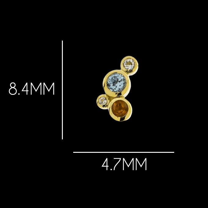 Nevaeh - 18KT Gold Threadless End - Khrysos Jewelry