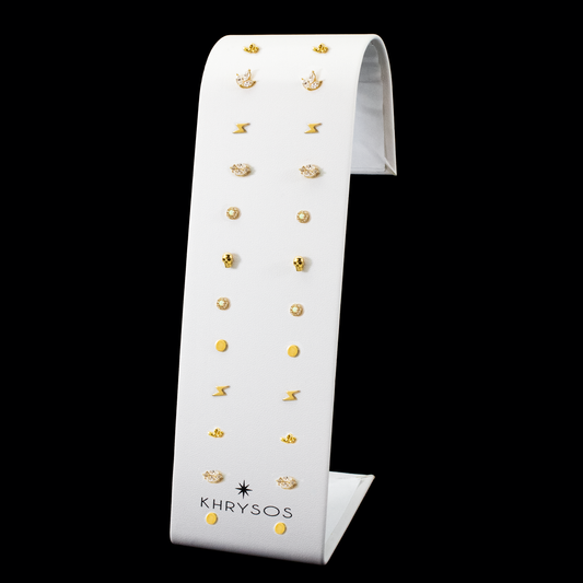 Standing Threadless Jewelry Leatherette Display - Khrysos Jewelry