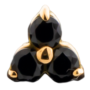Trinity - 14KT Gold Threadless End - Khrysos Jewelry