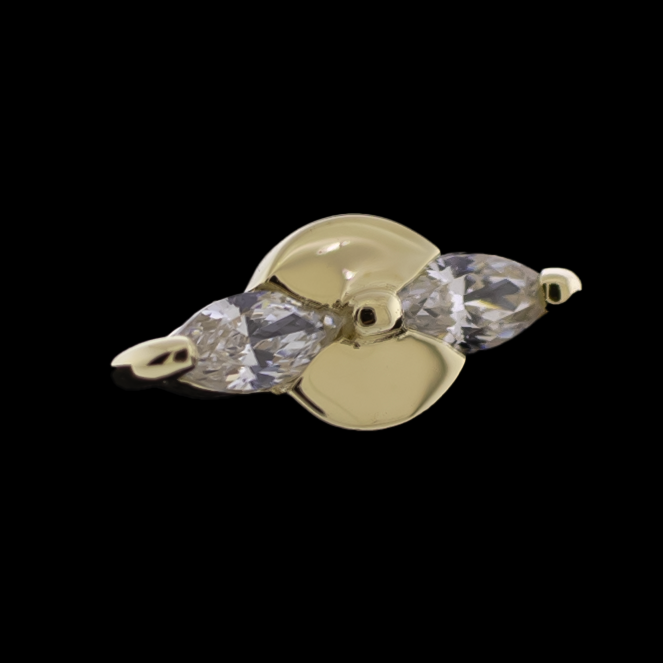 Solara - 14KT Gold Threadless End - Khrysos Jewelry