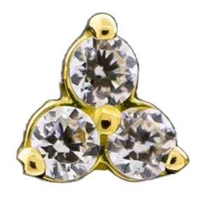 Trinity - 14KT Gold Threadless End - Khrysos Jewelry