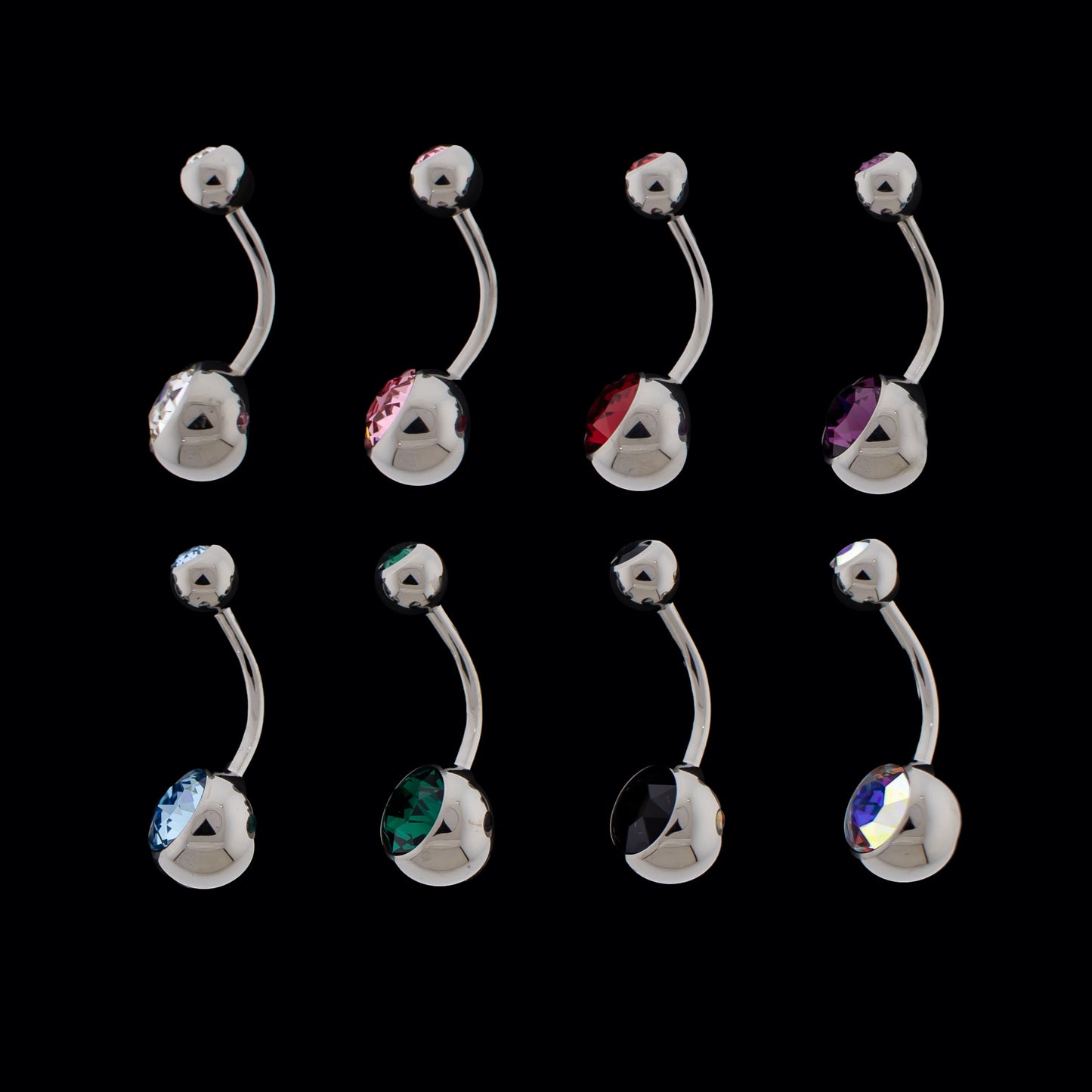 Double Gem Navel Ring - Khrysos Jewelry