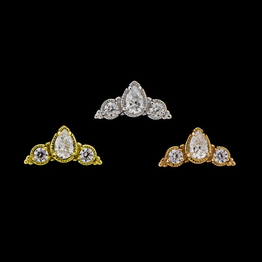 Maeve - 18KT Gold Threadless End - Khrysos Jewelry