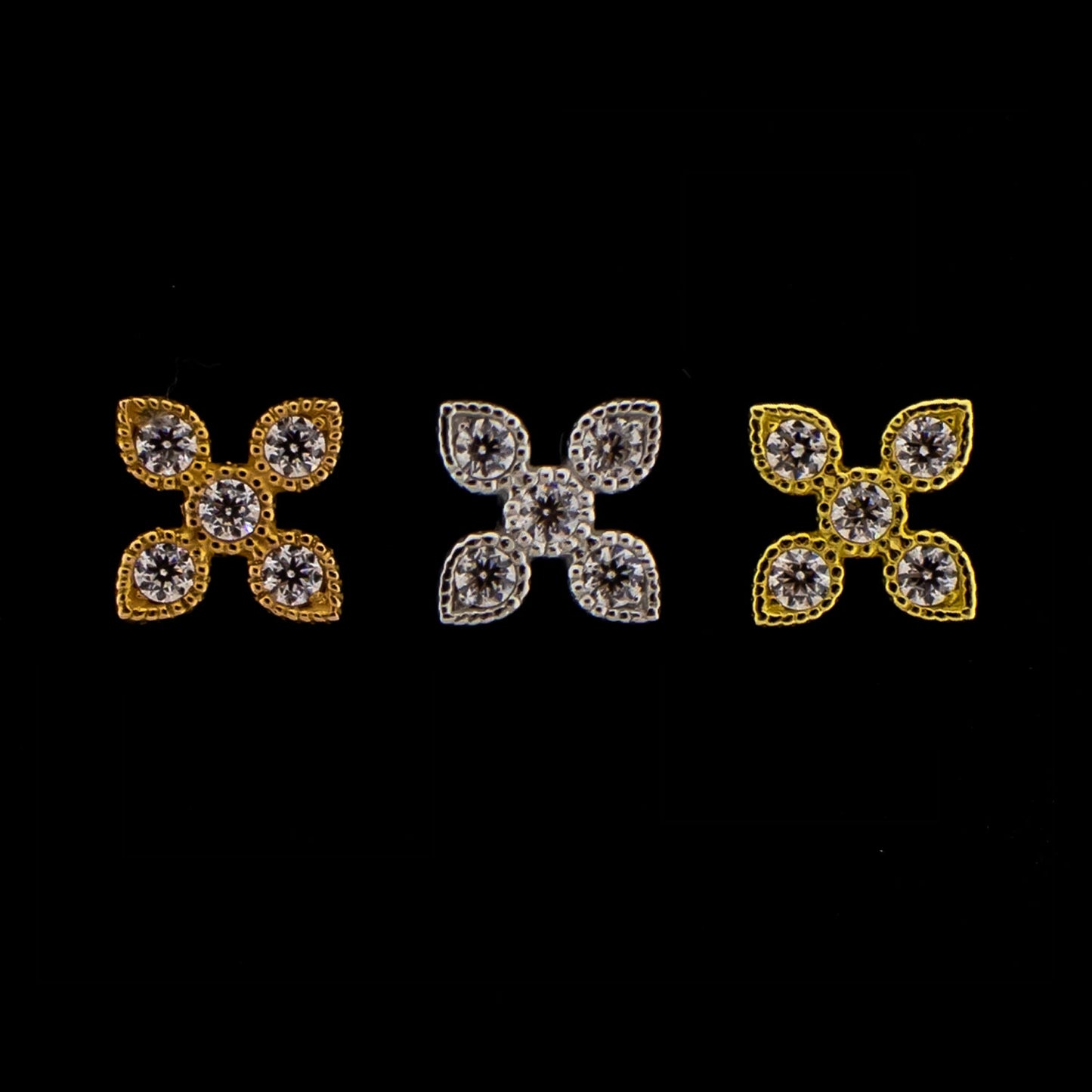 Serafina - 18KT Gold Threadless End - Khrysos Jewelry