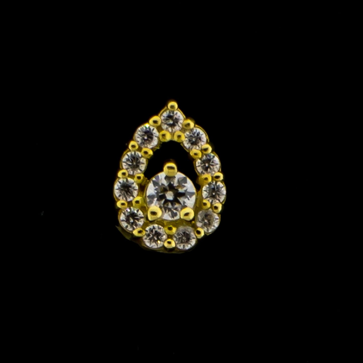 Ayla - 18KT Gold Threadless End - Khrysos Jewelry