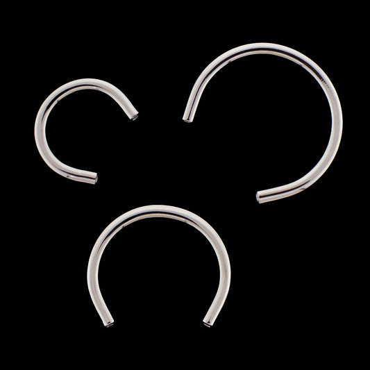 16G Titanium Horseshoe Post - Internally Threaded - Khrysos Jewelry