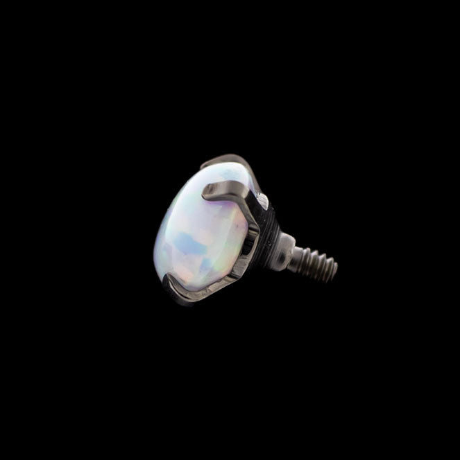 16G/18G Prong Set Round Opal - Internally Threaded - Khrysos Jewelry