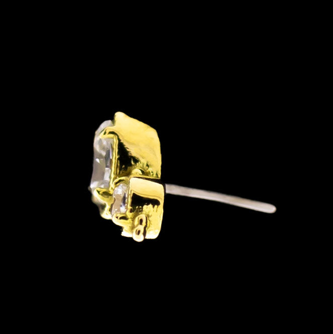 Maeve - 18KT Gold Threadless End - Khrysos Jewelry