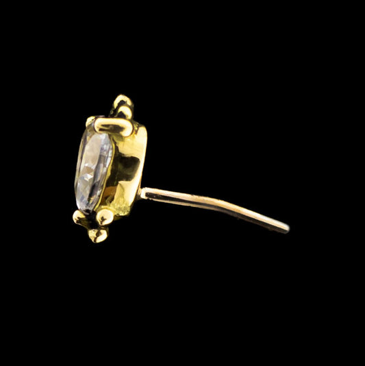 Delaney - 18KT Gold Threadless End - Khrysos Jewelry