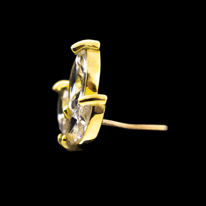 Isla - 18KT Gold Threadless End - Khrysos Jewelry