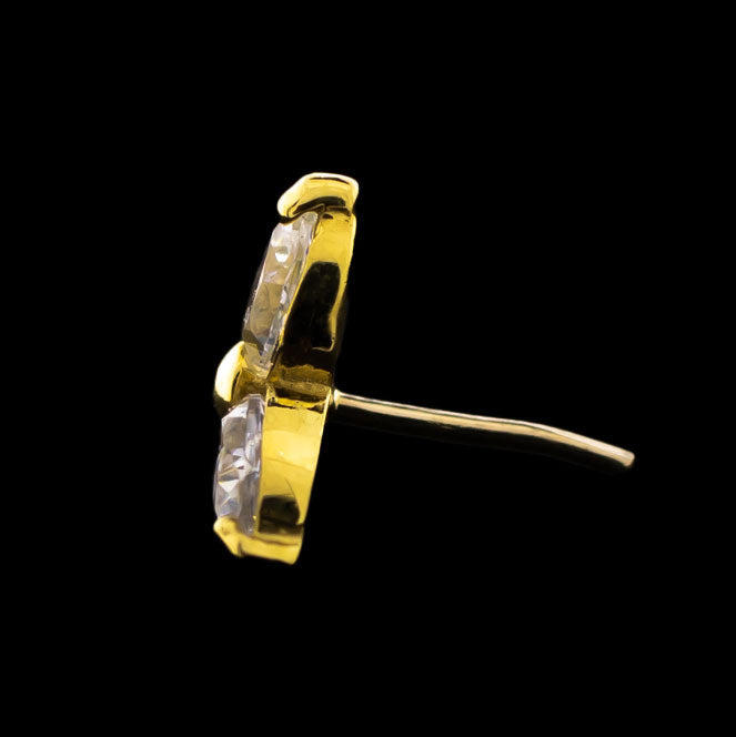Nyah - 18KT Gold Threadless End - Khrysos Jewelry