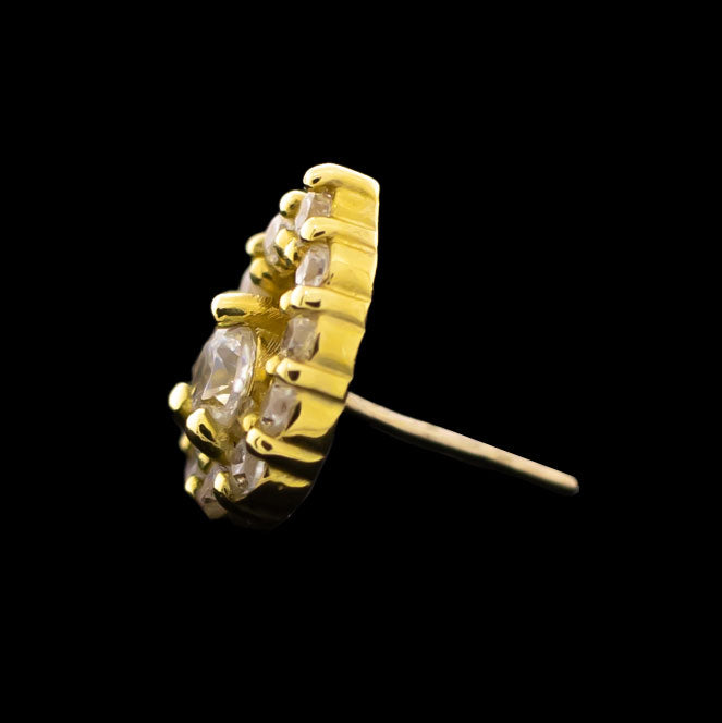 Ayla - 18KT Gold Threadless End - Khrysos Jewelry