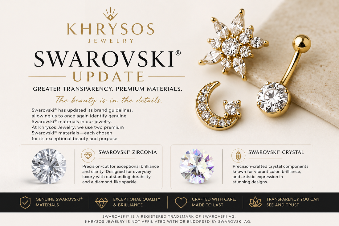 Swarovski® Brand Guidelines Update: Swarovski® Zirconia & Crystal at Khrysos Jewelry