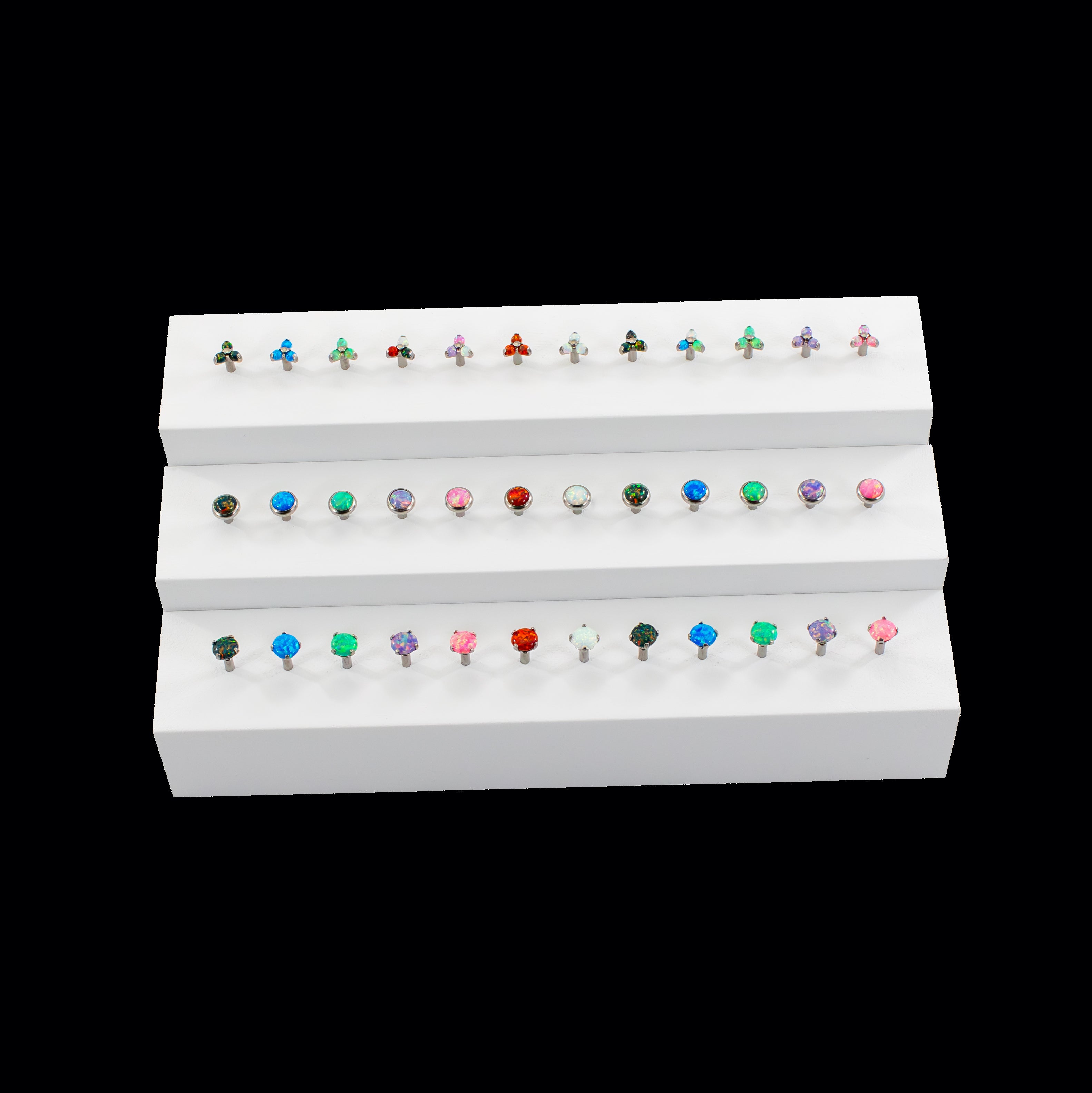 Titanium Threadless Opal End Asst & Display – Khrysos Jewelry