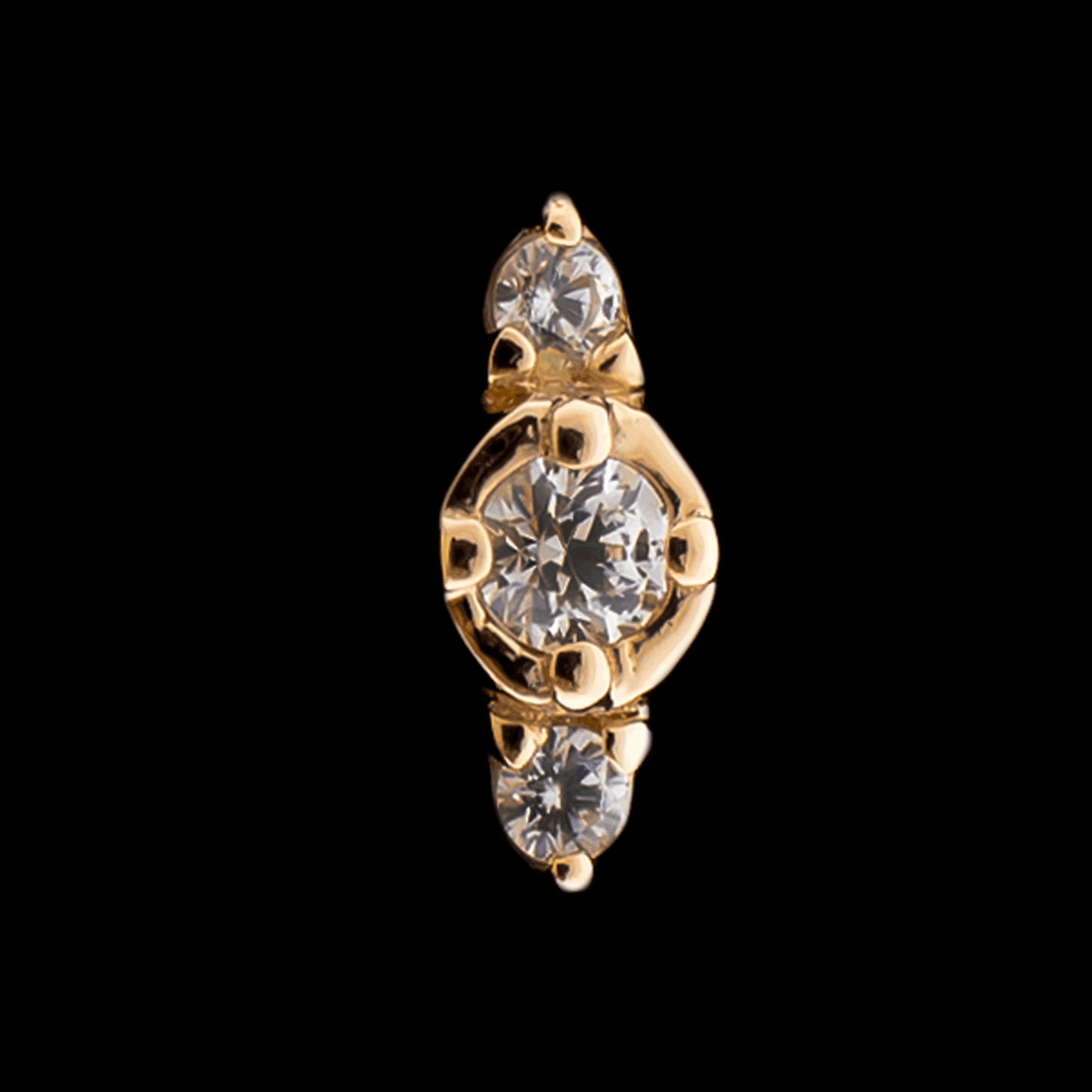 Tatum - 14KT Gold Threadless End - Khrysos Jewelry