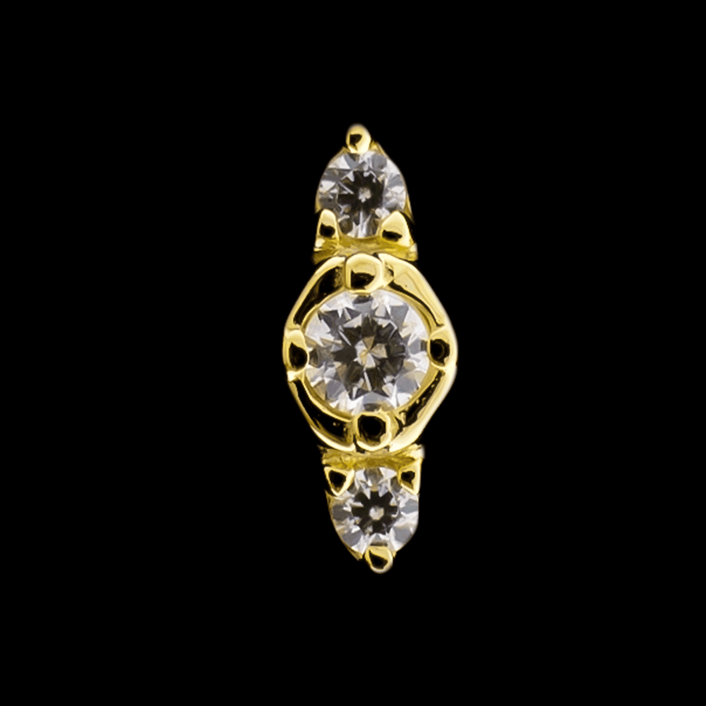 Tatum - 14KT Gold Threadless End - Khrysos Jewelry