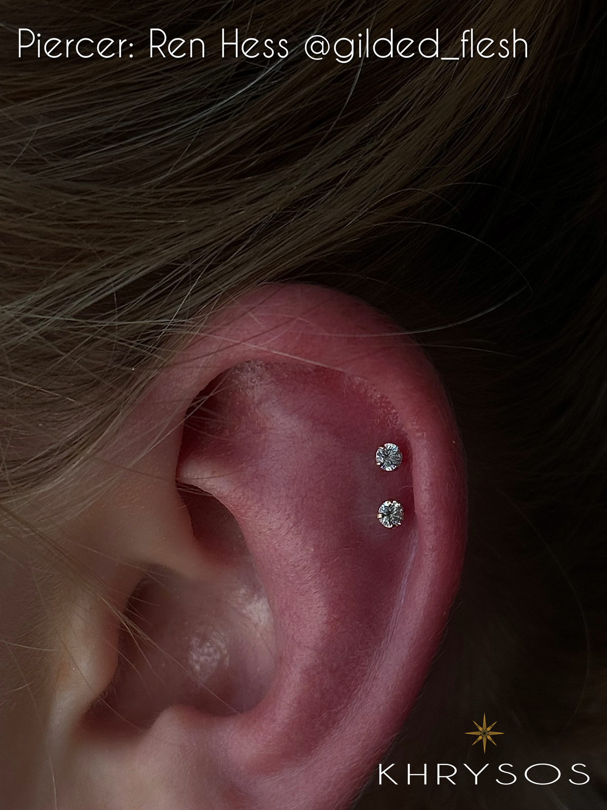 Aster – 14G Internally Threaded Prong Set Zirconia End - Khrysos Jewelry