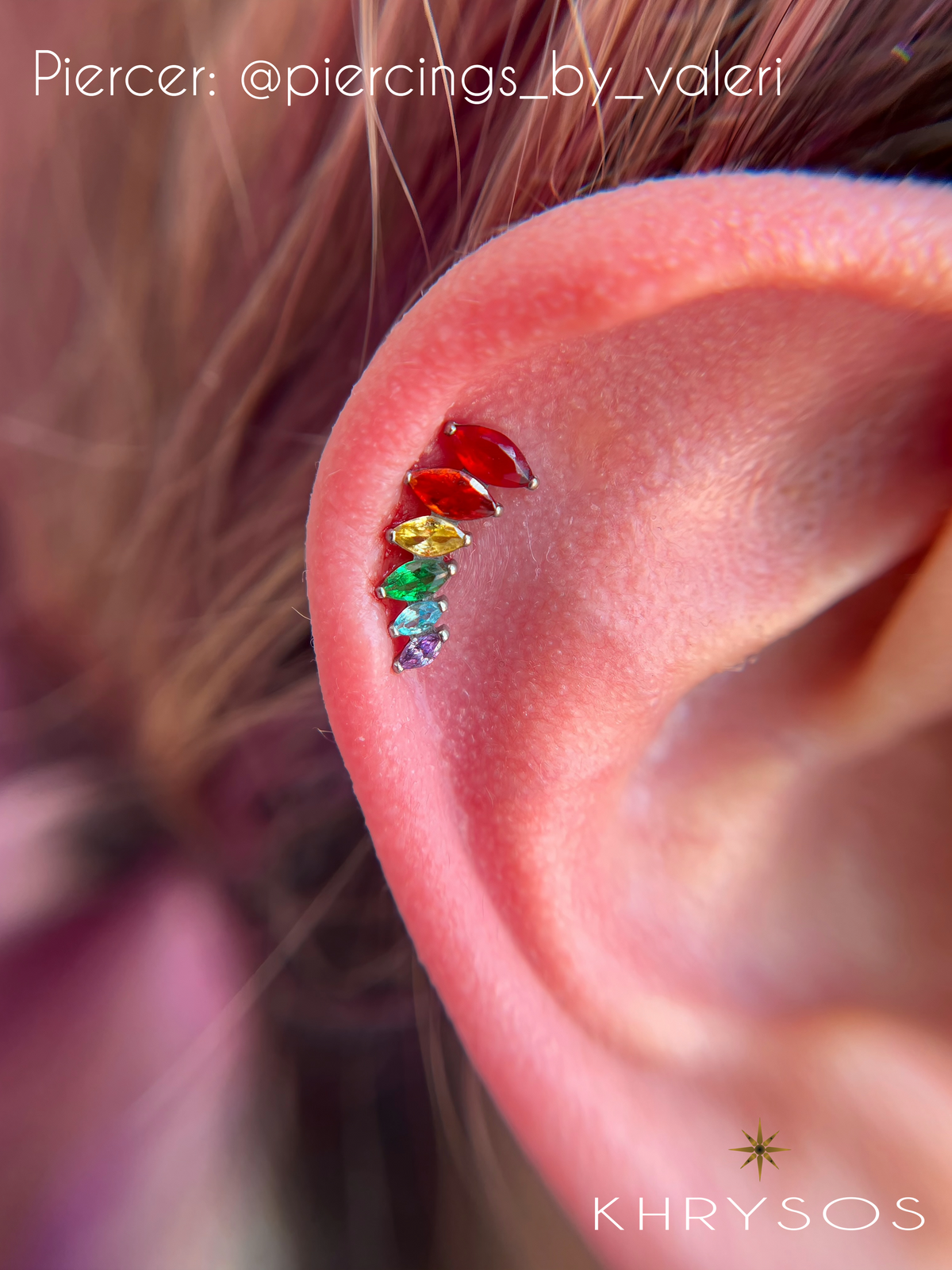 Auden - Rainbow 16G Internally Threaded End - Khrysos Jewelry