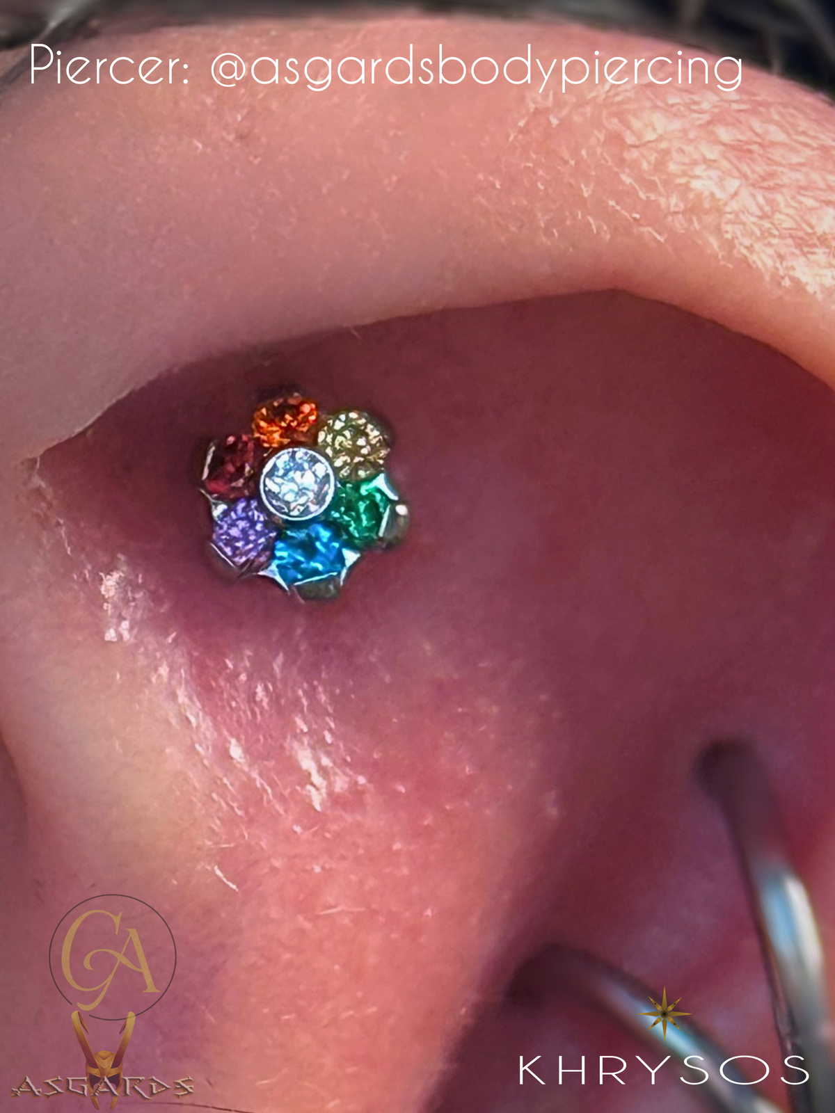 Botánica - 14G Rainbow Internally Threaded End - Khrysos Jewelry