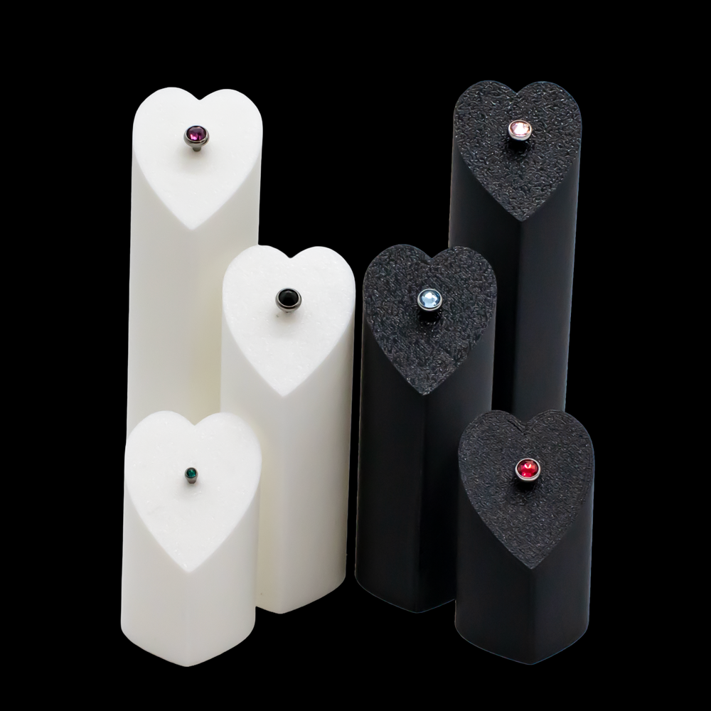 3 Piece Heart Tower Clip Display Set- Threadless Ends - Khrysos Jewelry