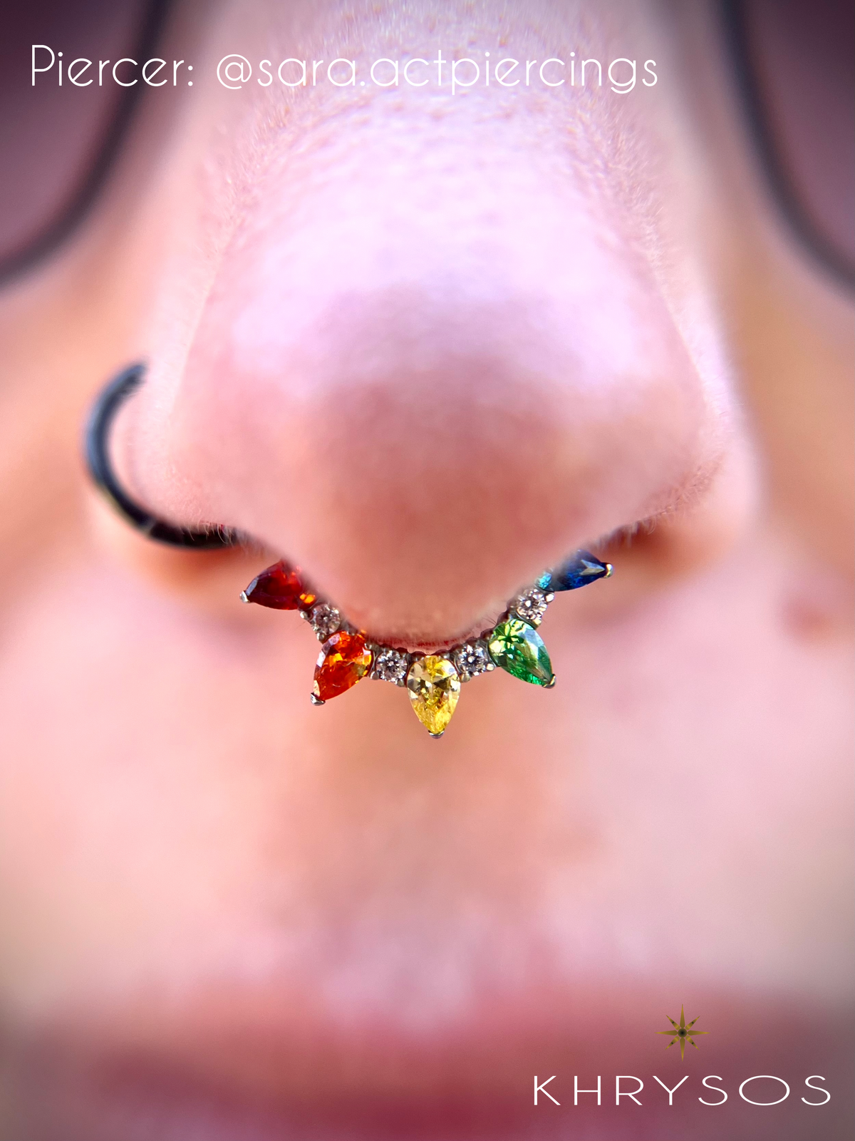 Desiree - Rainbow Hinged Ring - Khrysos Jewelry