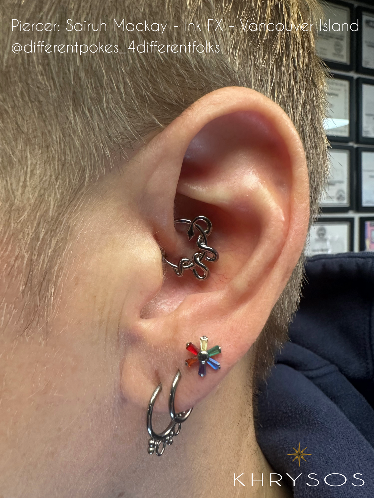Aya - 16G Rainbow Internally Threaded End - Khrysos Jewelry