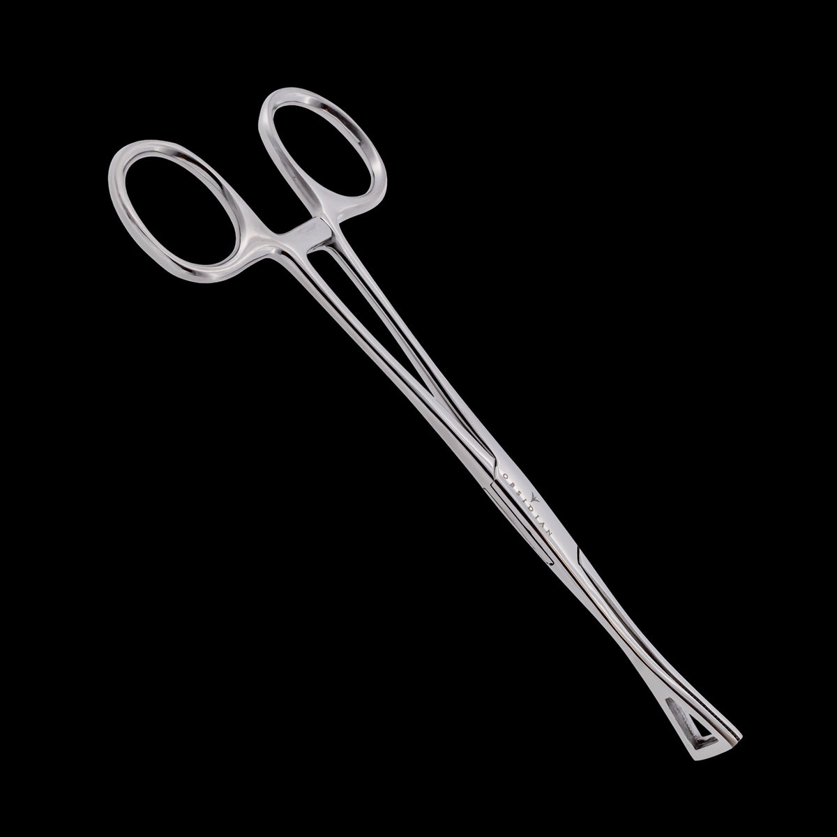 Obsidian Needle Non-Slotted Pennington Forceps With Ratchet - Khrysos Jewelry