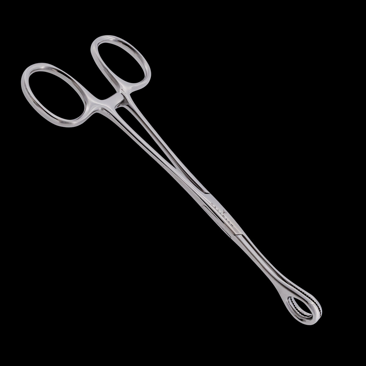 Obsidian Needle Non-Slotted Sponge Forceps with Ratchet - Khrysos Jewelry