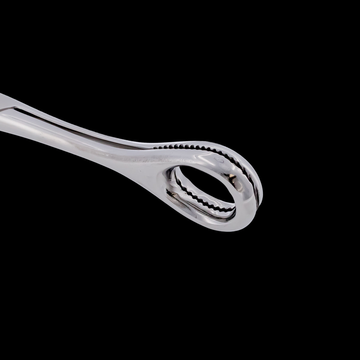 Obsidian Needle Non-Slotted Sponge Forceps with Ratchet - Khrysos Jewelry
