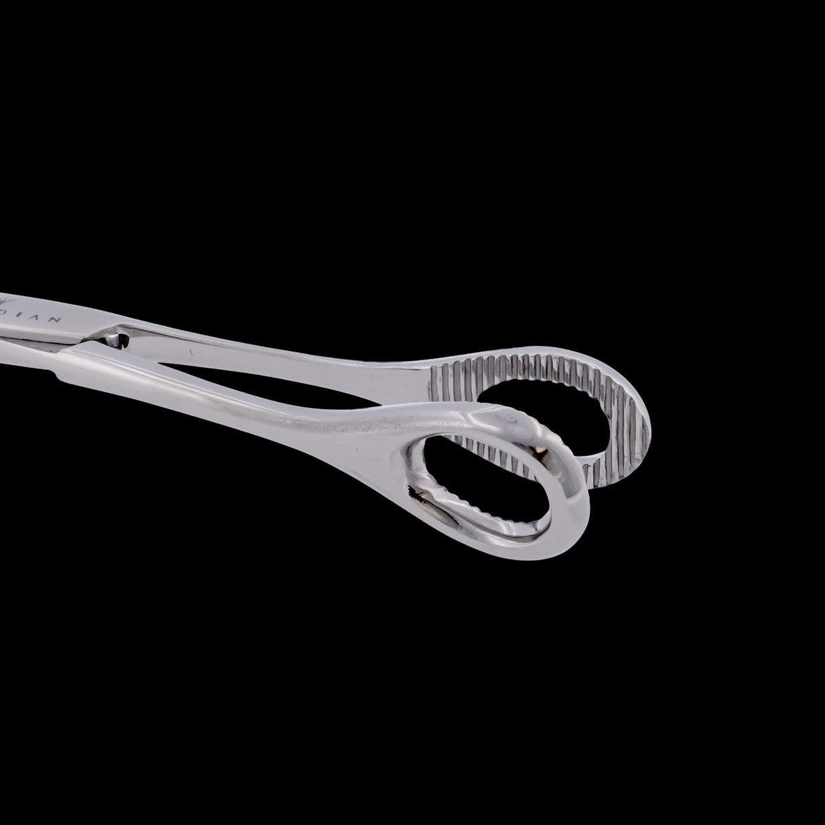 Obsidian Needle Non-Slotted Sponge Forceps with Ratchet - Khrysos Jewelry