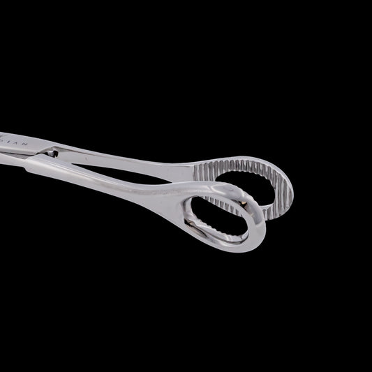 Obsidian Needle Non-Slotted Sponge Forceps with Ratchet - Khrysos Jewelry