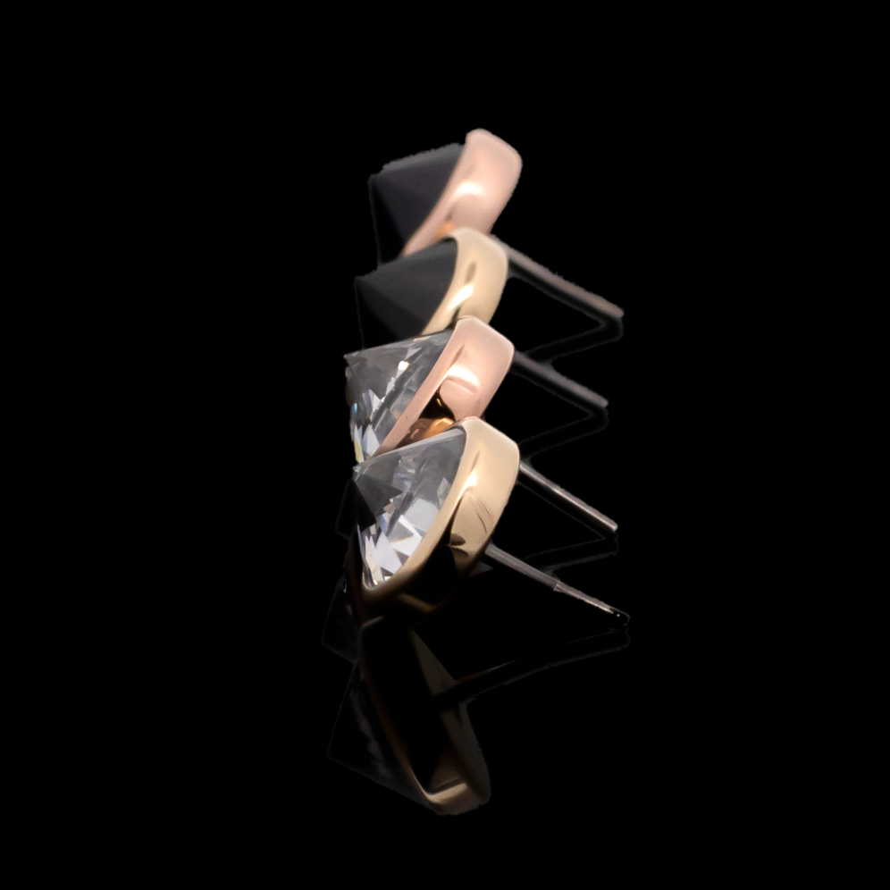 Valen - 14kt Gold Threadless End - Khrysos Jewelry