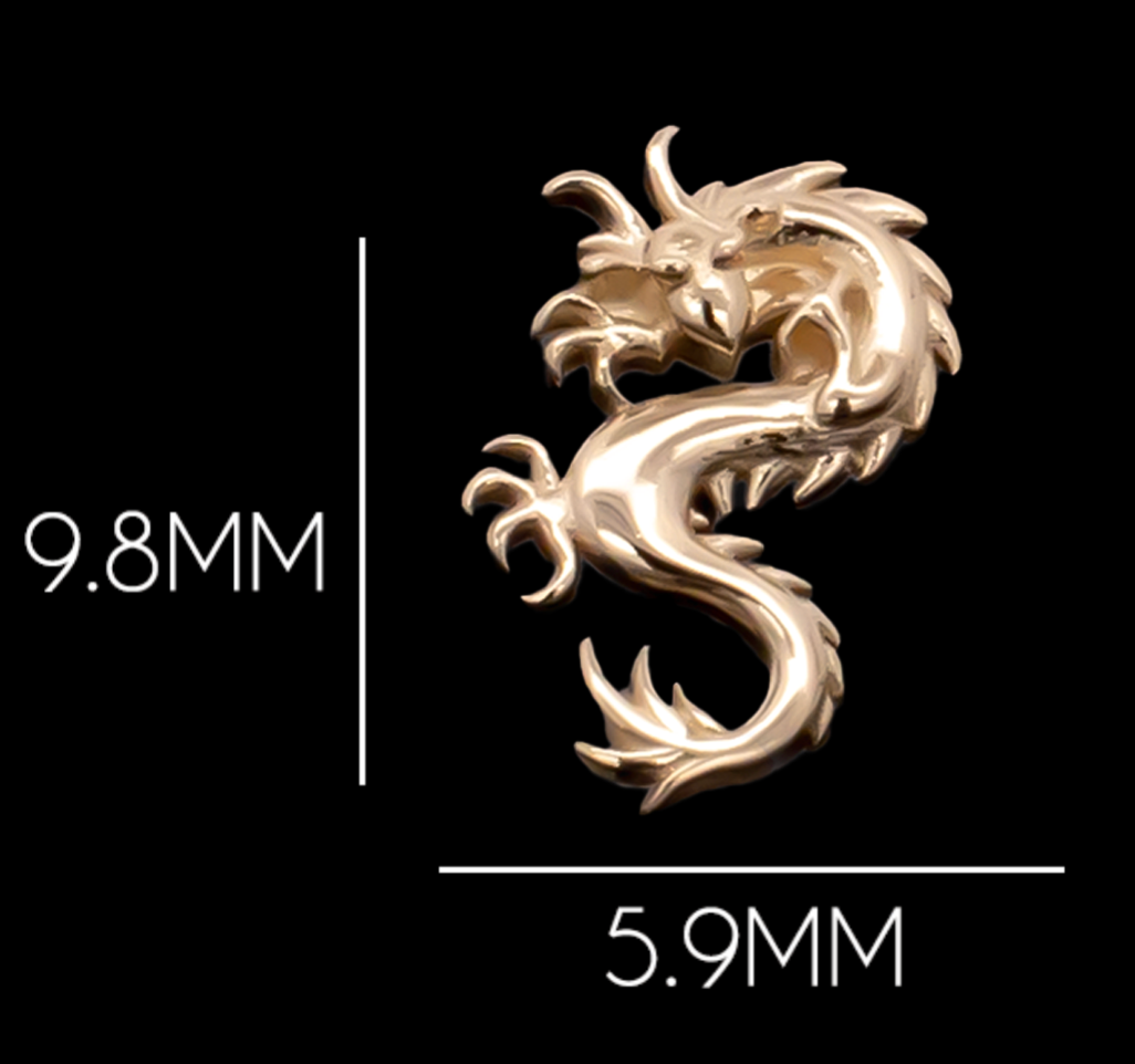 Draco - 14kt Gold Threadless End - Khrysos Jewelry