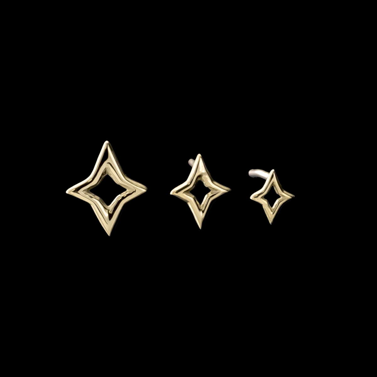 Astraea – 14KT Gold Open Star Threadless End