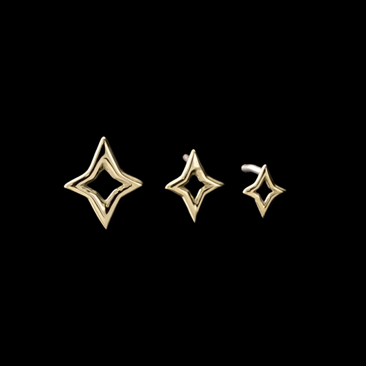 Astraea – 14KT Gold Open Star Threadless End