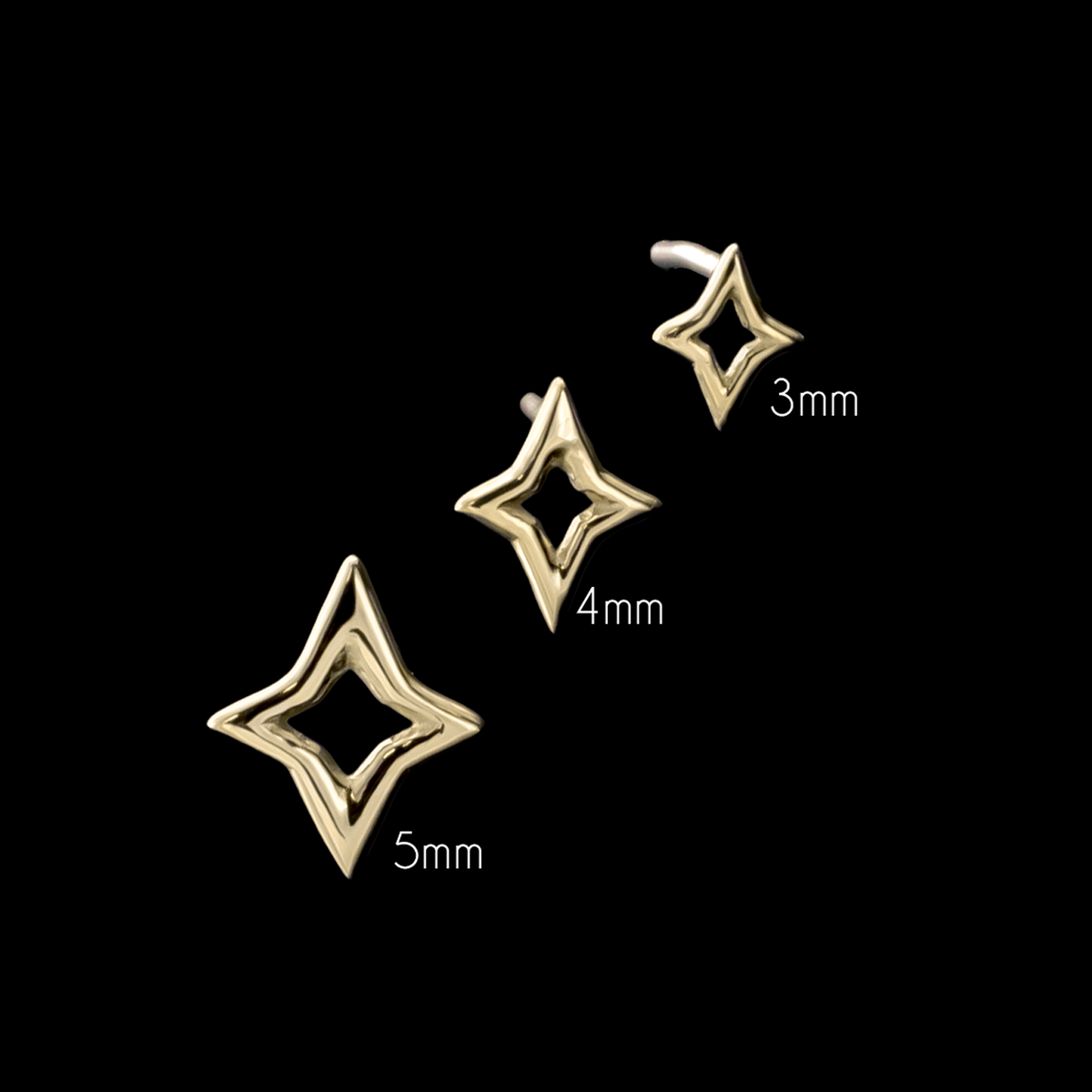 Astraea – 14KT Gold Open Star Threadless End