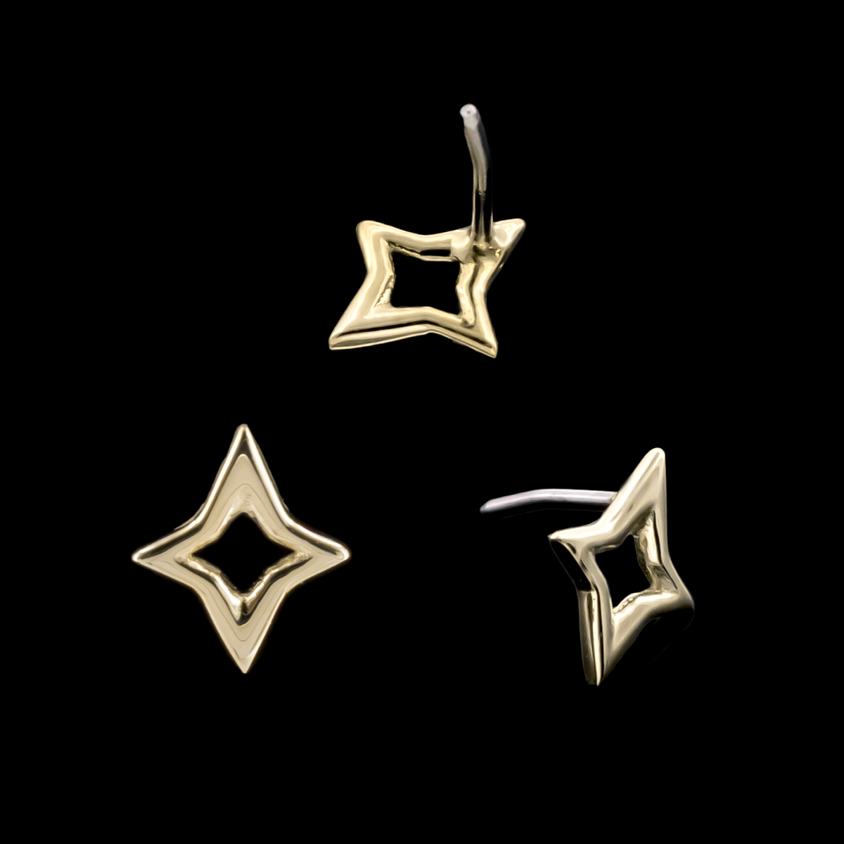 Astraea – 14KT Gold Open Star Threadless End