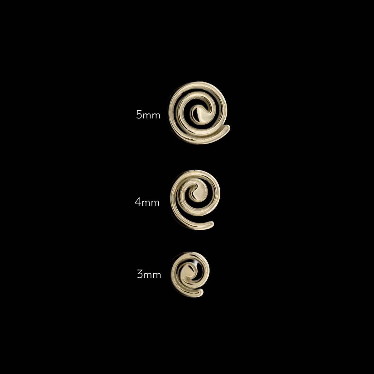 Cyralis – 14KT Gold Spiral Threadless End