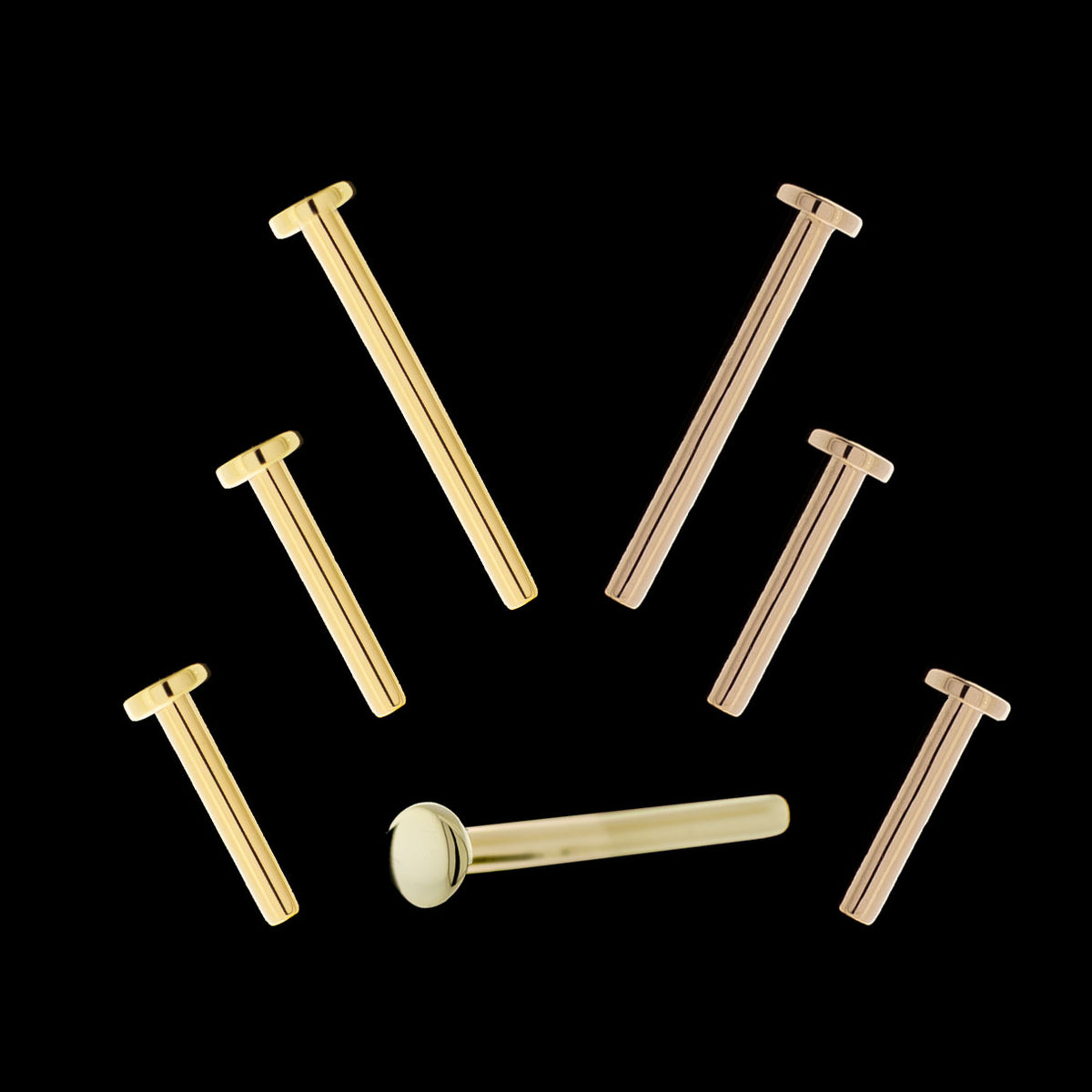 14Kt Gold Threadless Labret Posts – Khrysos Jewelry
