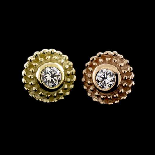 Lustrella - 14KT Gold Threadless End - Khrysos Jewelry