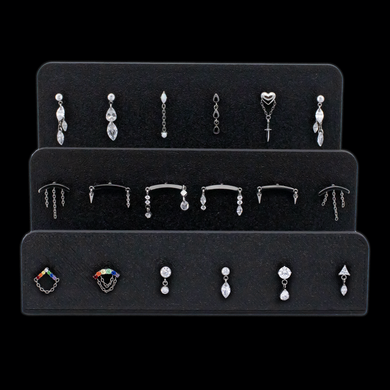 3 L-Bend Display Set w/ Titanium Threadless Ends - Khrysos Jewelry