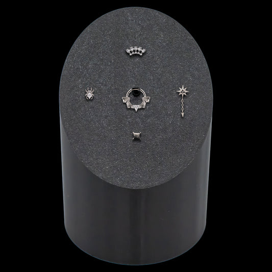 Cylinder 5 Piece Tower w/ 16G Threaded Haunted Gem Jewelry - Khrysos Jewelry