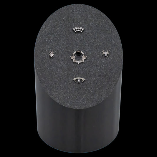 Cylinder 5 Piece Tower w/ Threadless Haunted Gem Jewelry - Khrysos Jewelry