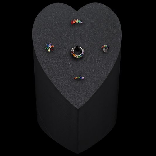 Pride- Heart Mixed Display w/ 16G Jewelry - Khrysos Jewelry